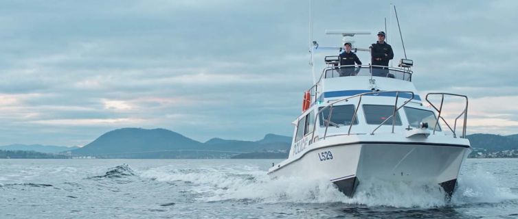 Corporate Video Production - Tasmania Police Boat on Derwent River