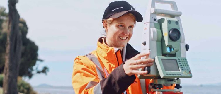 advertising campaign video, Surveyor in the field, Hobart