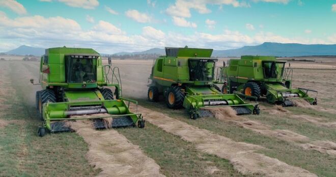 Tasmanian Tractors Harvesting Grass