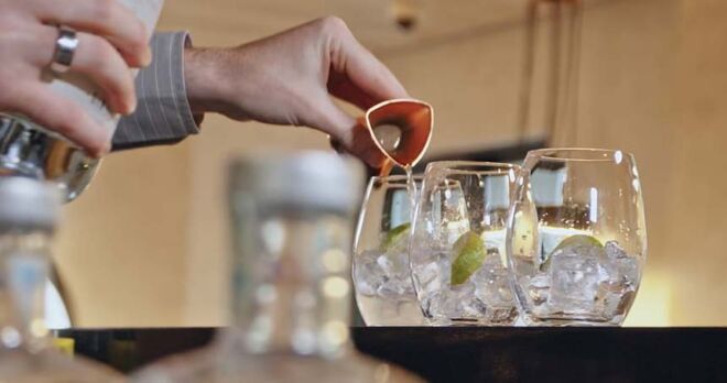 Hotel Digital Marketing Video, RACV Hobart, Bar with Gin and Spirits